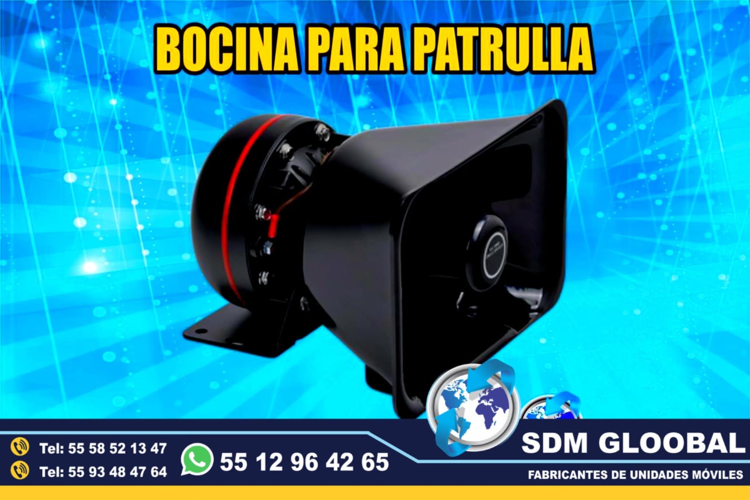 Venta de Sirena para patrullas pick up, sedan y motopatrullas en Mexico
