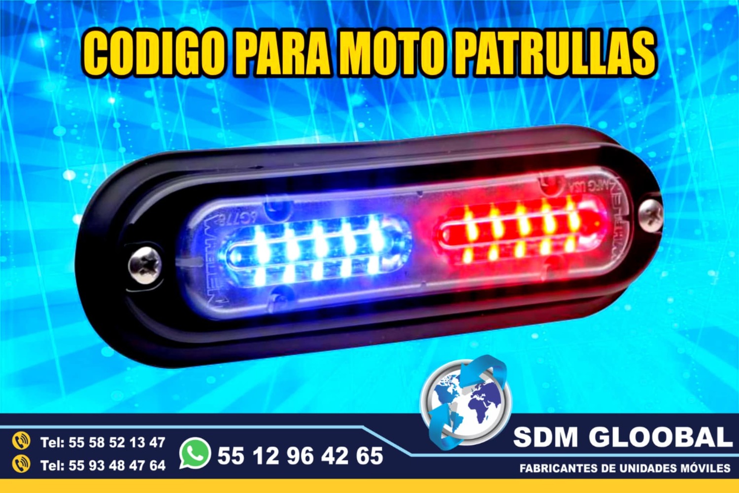 Venta de CODIGOSV Y ESTROBOS de leds para para Patrullas