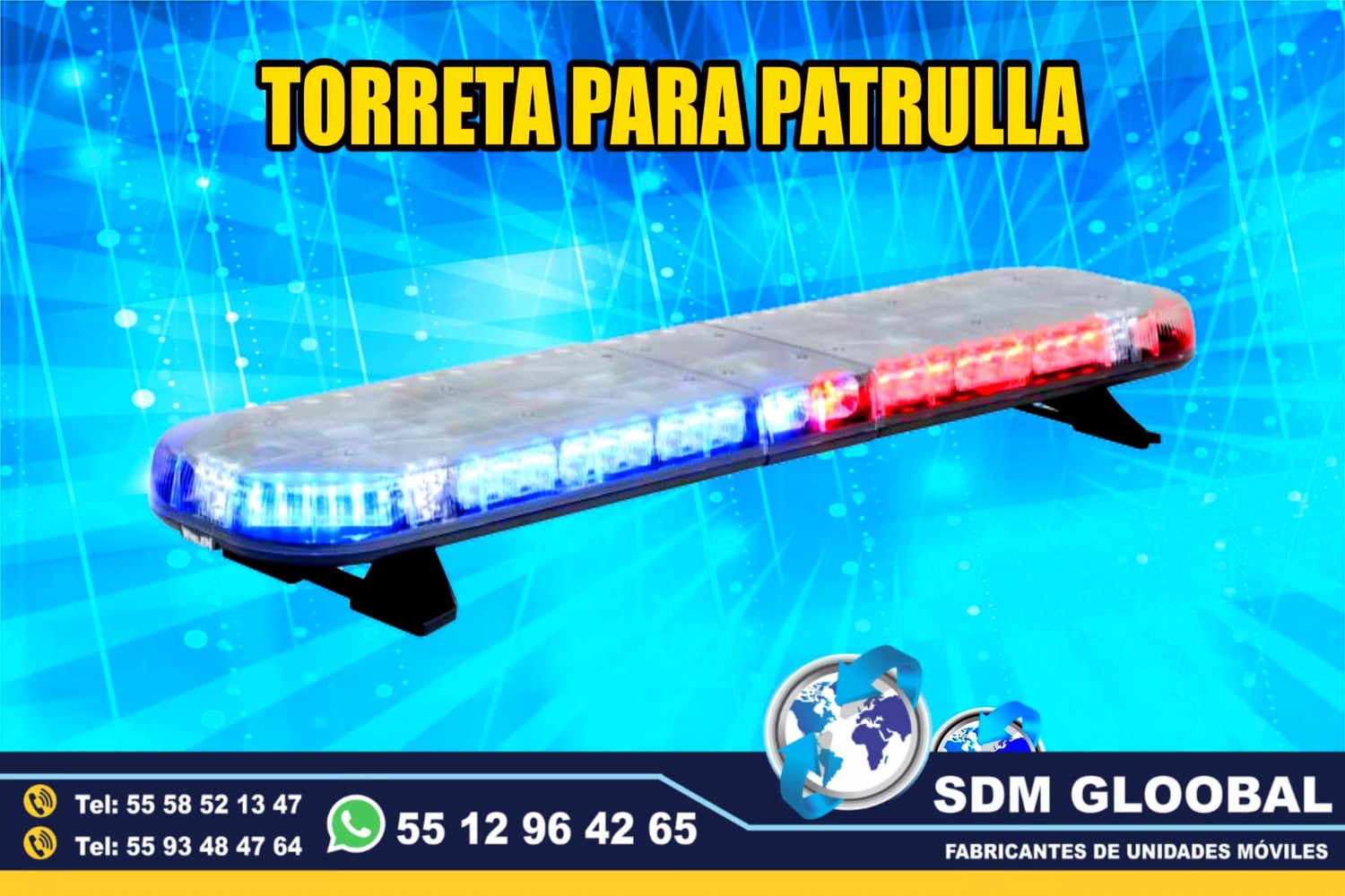 Venta de Torreta de Leds para patrullas color rojo azul