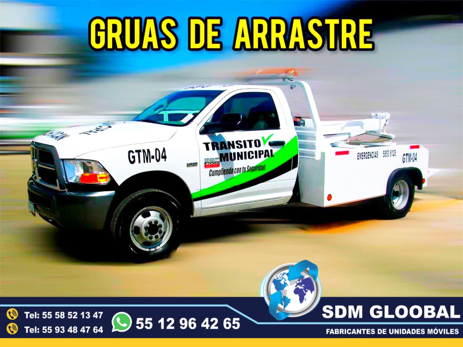Fabrica de Gruas de Arratre pluma para Transito Municipal y Estatal