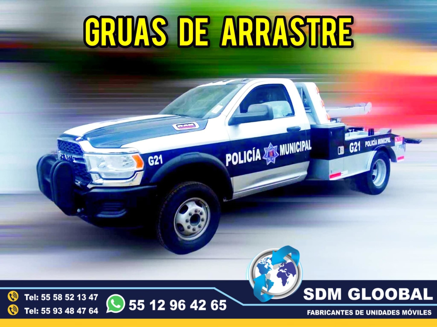 Fabrica de Gruas de Arratre pluma para Transito Municipal y Estatal