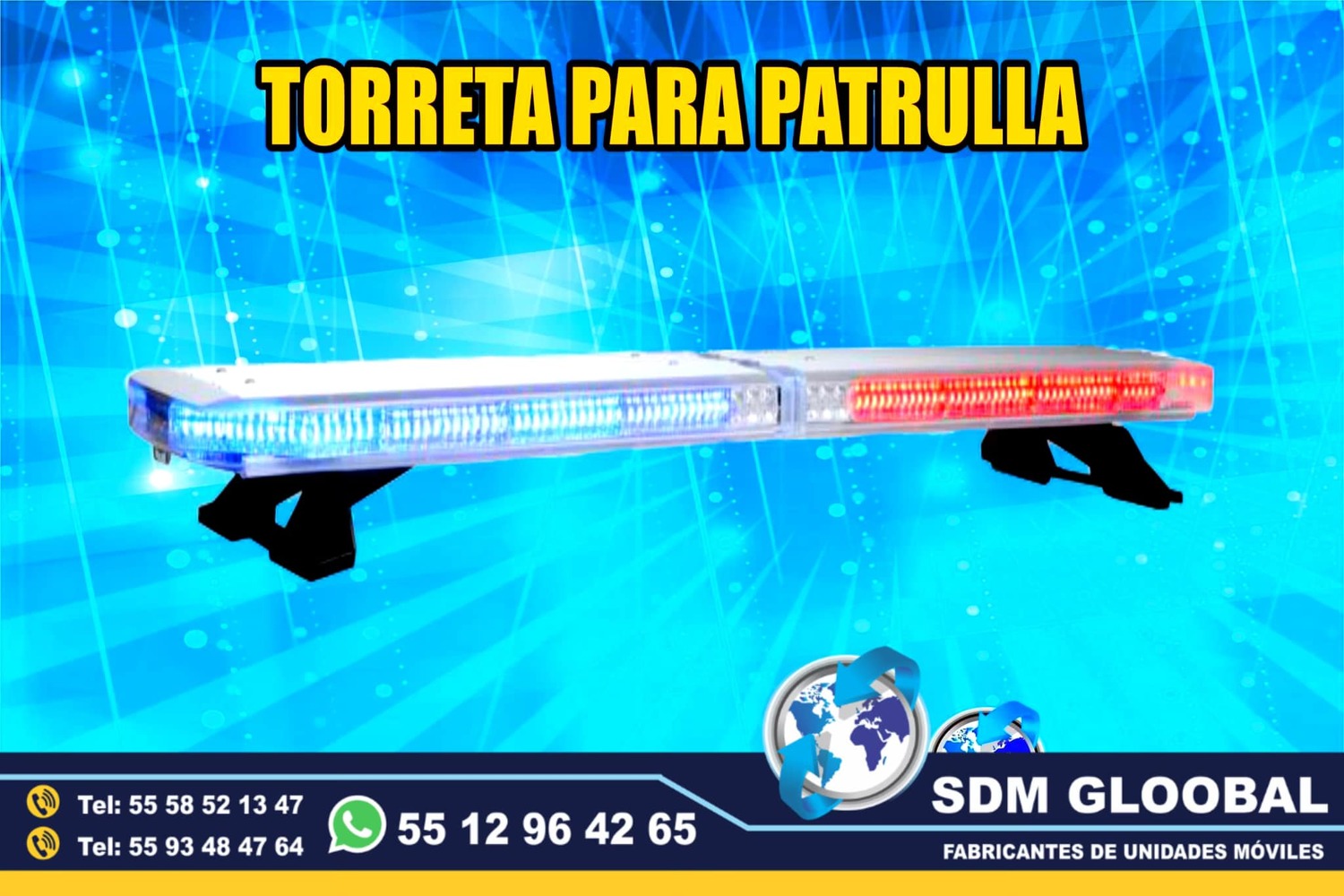 Venta de Torreta de Leds para patrullas color rojo azul