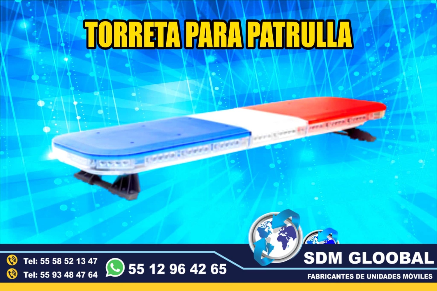 Venta de Torreta de Leds para patrullas color rojo azul